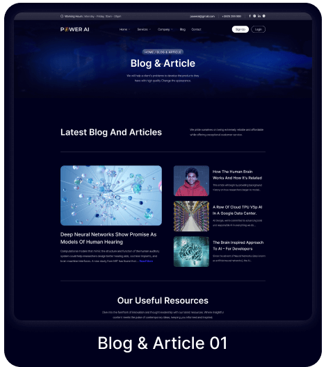 Power AI - Artificial Intelligence Multipurpose Website HTML Template