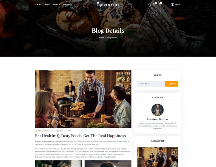 Epicurean - Food & Restaurant Html Template