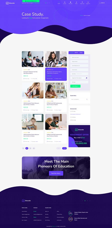 Educoda – Education and Assignment Services HTML Template