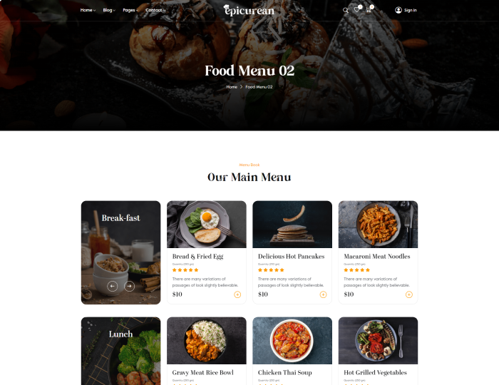 Epicurean - Food & Restaurant Html Template