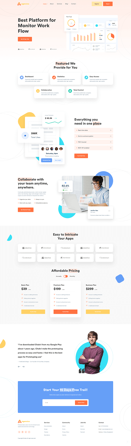 Agencico-Responsive Landing Page HTML Templates