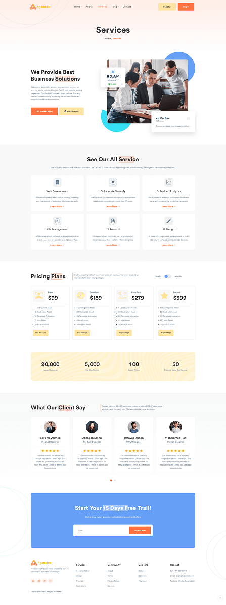 Agencico-Responsive Landing Page HTML Templates